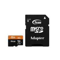 TEAM 64GB Micro SDHC/SDXC UHS-I U1 C10 Memory Card with Adapter